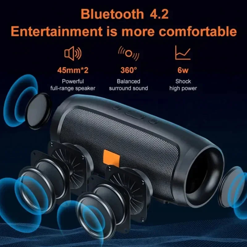 J007 Subwoofer Bluetooth Speakers Outdoor Stereo Surround Waterproof Loudspeaker Wireless Sound Box Support FM Radio TF Card