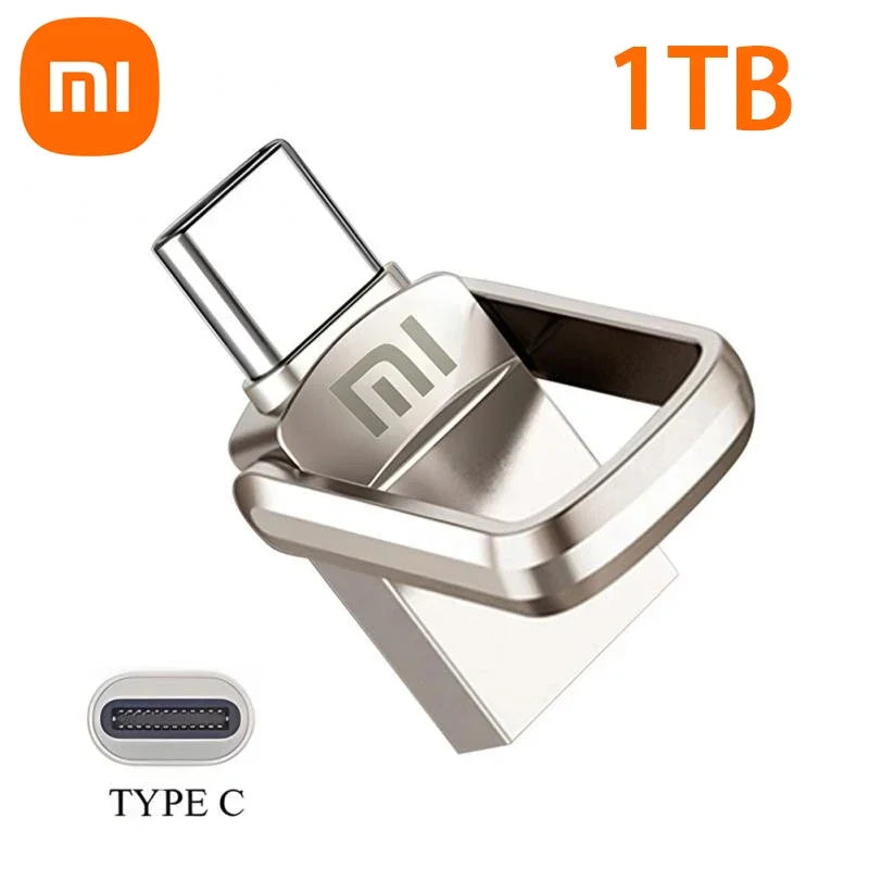 Xiaomi 2TB USB 3.2 Type-C Interface U Disk Metal Pendrive Mobile Phone Computer Mutual Transmission Flash Drive 1TB USB Memory