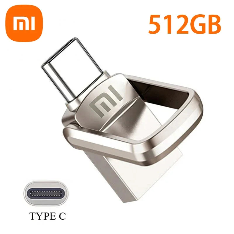 Xiaomi 2TB USB 3.2 Type-C Interface U Disk Metal Pendrive Mobile Phone Computer Mutual Transmission Flash Drive 1TB USB Memory