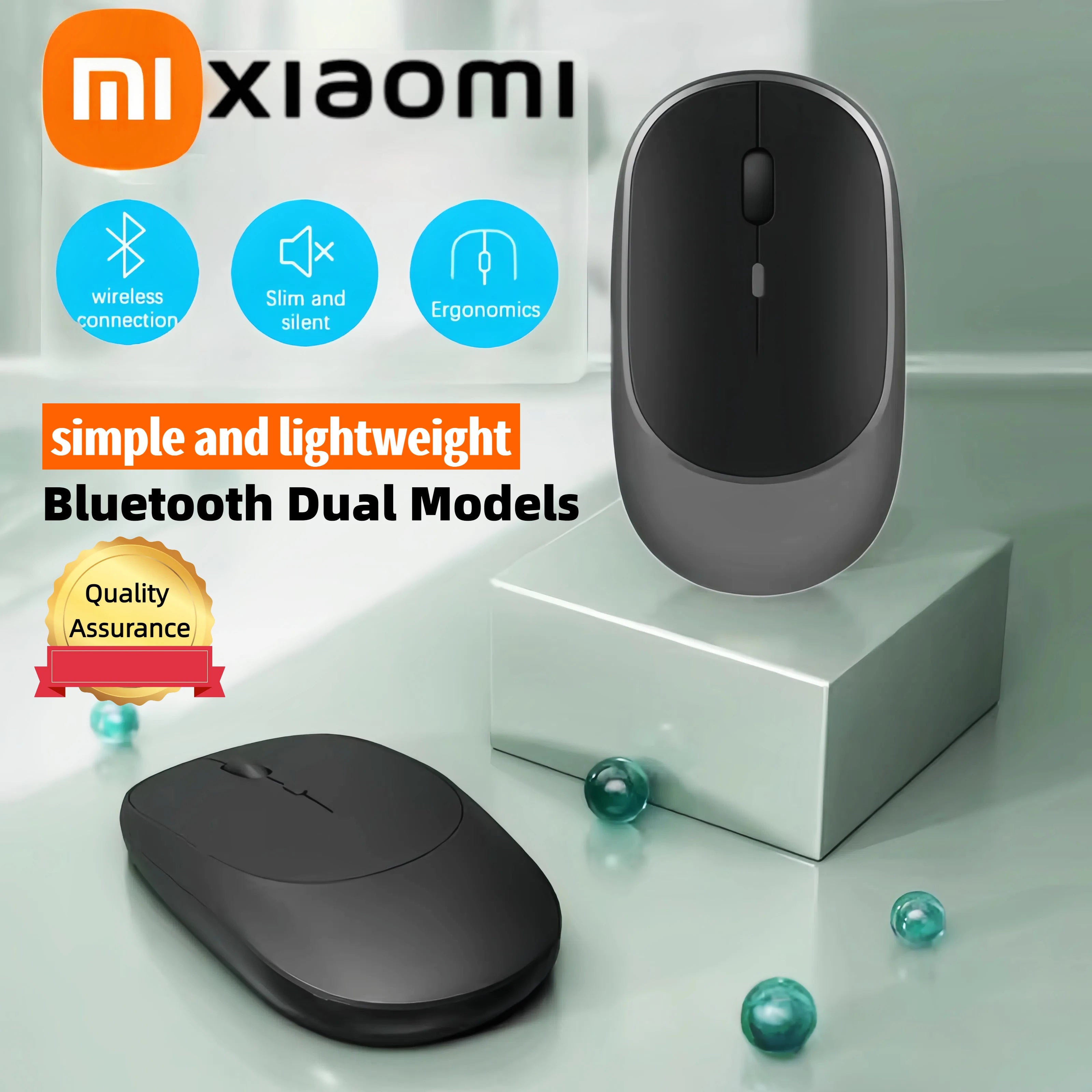 XIAOMI Silent Bluetooth Mouse Ultra Thin Dual Mode Vertical Ergonomic Relieves Wrist Pain Rechargeable 1600DPI Office Essential
