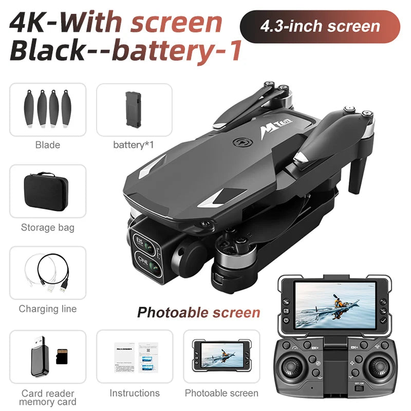 For Xiaomi Drone M10 4K Professional 5G HD Dual Camera With Screen FPV Photography Brushless Foldable Quadcopter RC Drones Toys