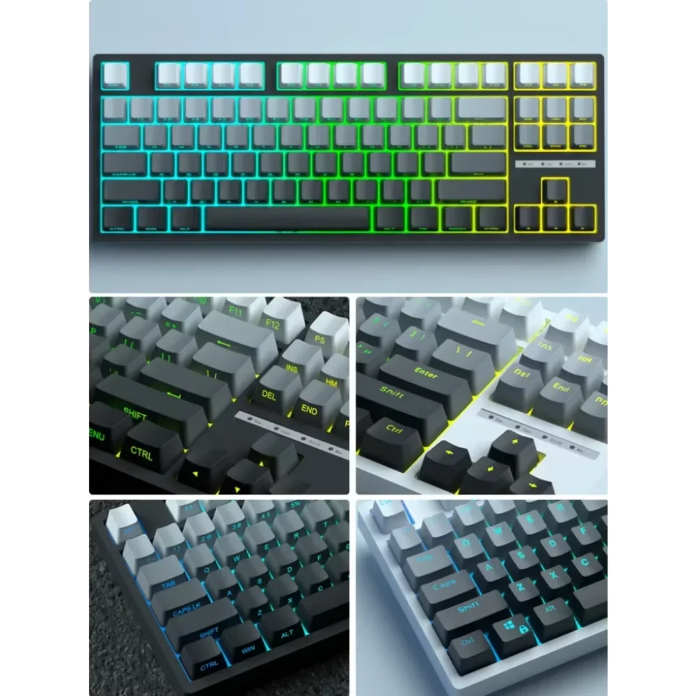2025 New Original Daylight Cherry Keycaps PBT Translucent Gradient Color Side Engraving Personalized for MX Mechanical Keyboards