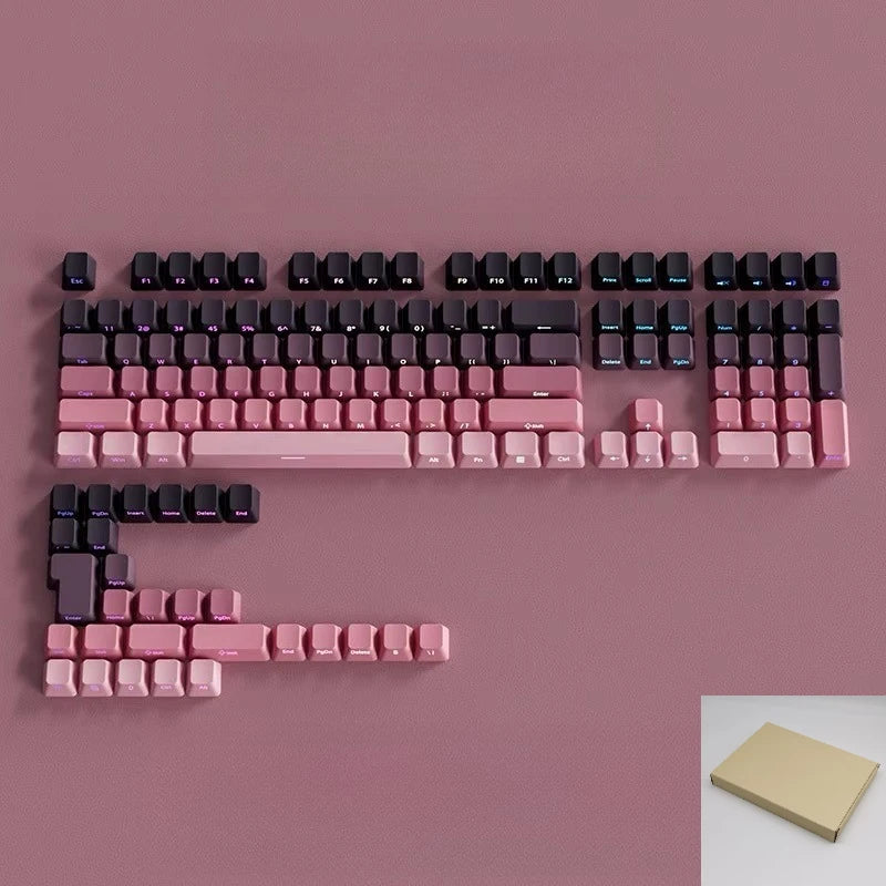 2025 New Original Daylight Cherry Keycaps PBT Translucent Gradient Color Side Engraving Personalized for MX Mechanical Keyboards