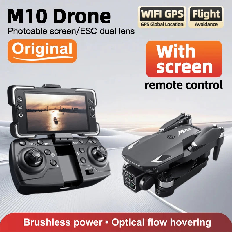 For Xiaomi Drone M10 4K Professional 5G HD Dual Camera With Screen FPV Photography Brushless Foldable Quadcopter RC Drones Toys