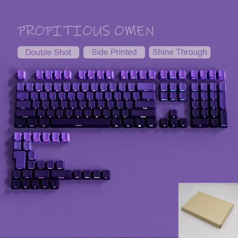 2025 New Original Daylight Cherry Keycaps PBT Translucent Gradient Color Side Engraving Personalized for MX Mechanical Keyboards