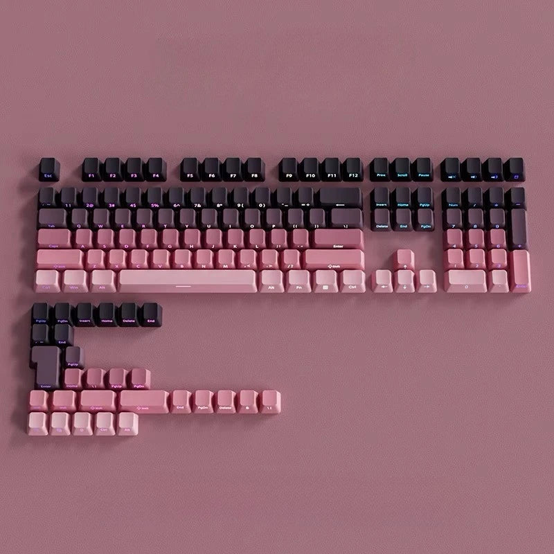2025 New Original Daylight Cherry Keycaps PBT Translucent Gradient Color Side Engraving Personalized for MX Mechanical Keyboards