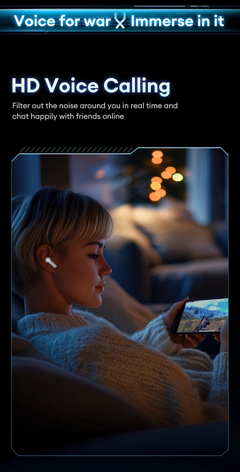 Lenovo XT53 TWS Bluetooth 5.4 Earphones HIFI Surround Sports Gaming Headset LED Power Display With In-Ear Design Headphones New