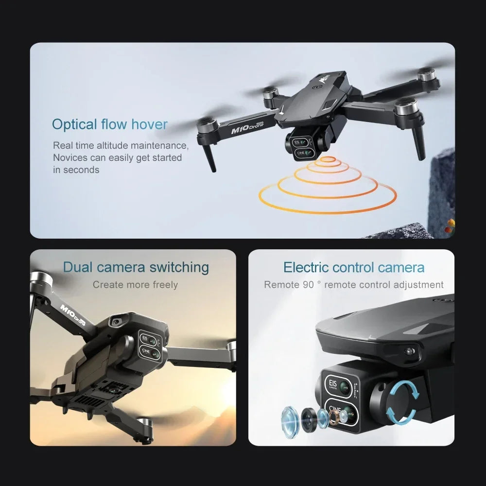 For Xiaomi Drone M10 4K Professional 5G HD Dual Camera With Screen FPV Photography Brushless Foldable Quadcopter RC Drones Toys