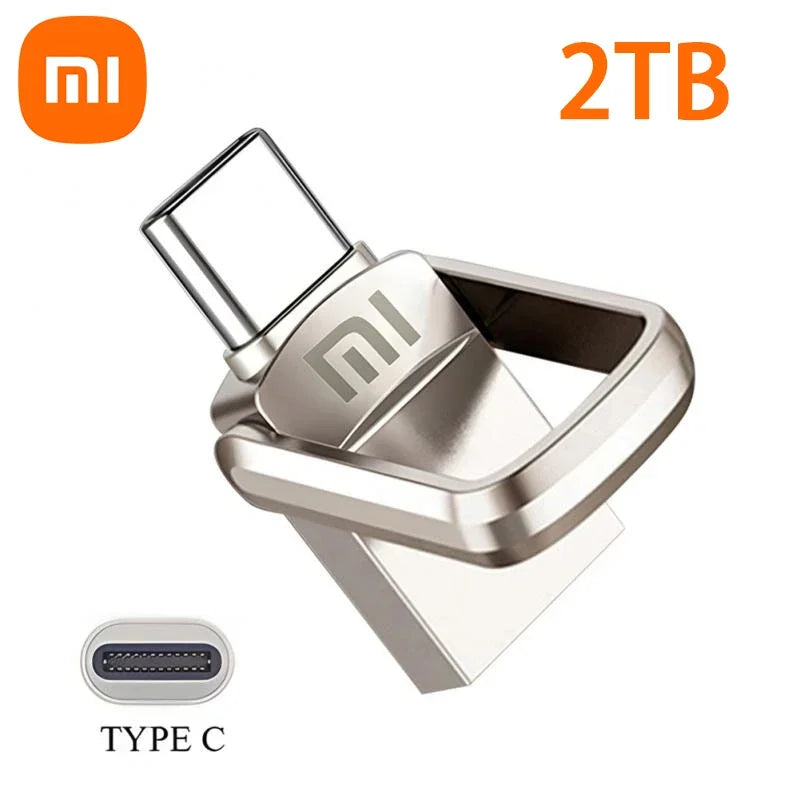 Xiaomi 2TB USB 3.2 Type-C Interface U Disk Metal Pendrive Mobile Phone Computer Mutual Transmission Flash Drive 1TB USB Memory
