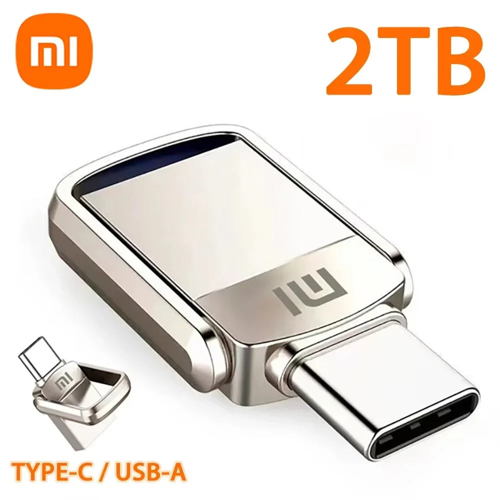 Xiaomi 2TB USB 3.2 Type-C Interface U Disk Metal Pendrive Mobile Phone Computer Mutual Transmission Flash Drive 1TB USB Memory