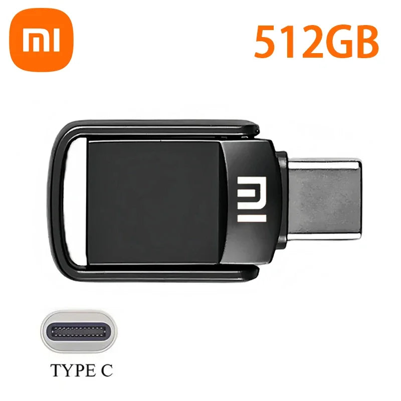 Xiaomi 2TB USB 3.2 Type-C Interface U Disk Metal Pendrive Mobile Phone Computer Mutual Transmission Flash Drive 1TB USB Memory