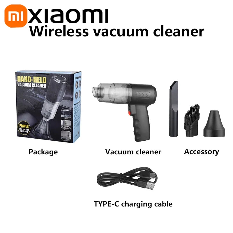 Xiaomi 3000000PA Car Wireless Vacuum Cleaner 120W Powerful Portable Handheld For Home & Auto Lightweight Cordless Rechargeable