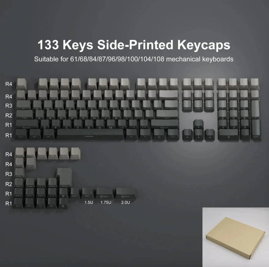 2025 New Original Daylight Cherry Keycaps PBT Translucent Gradient Color Side Engraving Personalized for MX Mechanical Keyboards