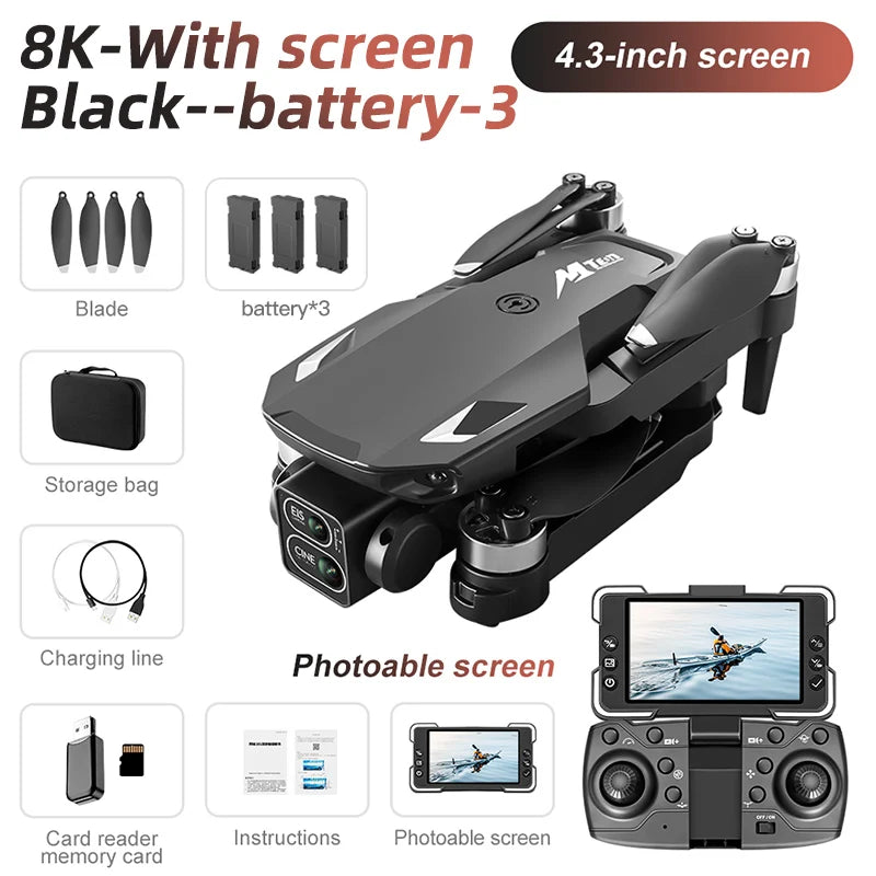 For Xiaomi Drone M10 4K Professional 5G HD Dual Camera With Screen FPV Photography Brushless Foldable Quadcopter RC Drones Toys